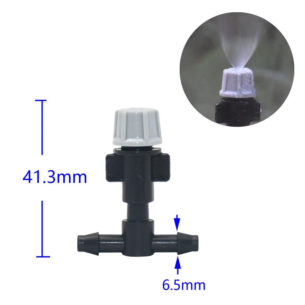 1/4Inch Nozzle Dripper Watering Sprayer Misting Atomizing Sprinkler Garden Irrigation System With Hose Tee Barb thread Connector