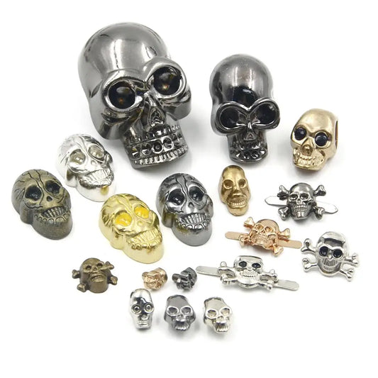 Skull Cross Bone Rivets Spike Studs Spots Nailhead Punk Rock DIY Leather Craft For Clothing Bag Shoe Apparel Parts Accessories
