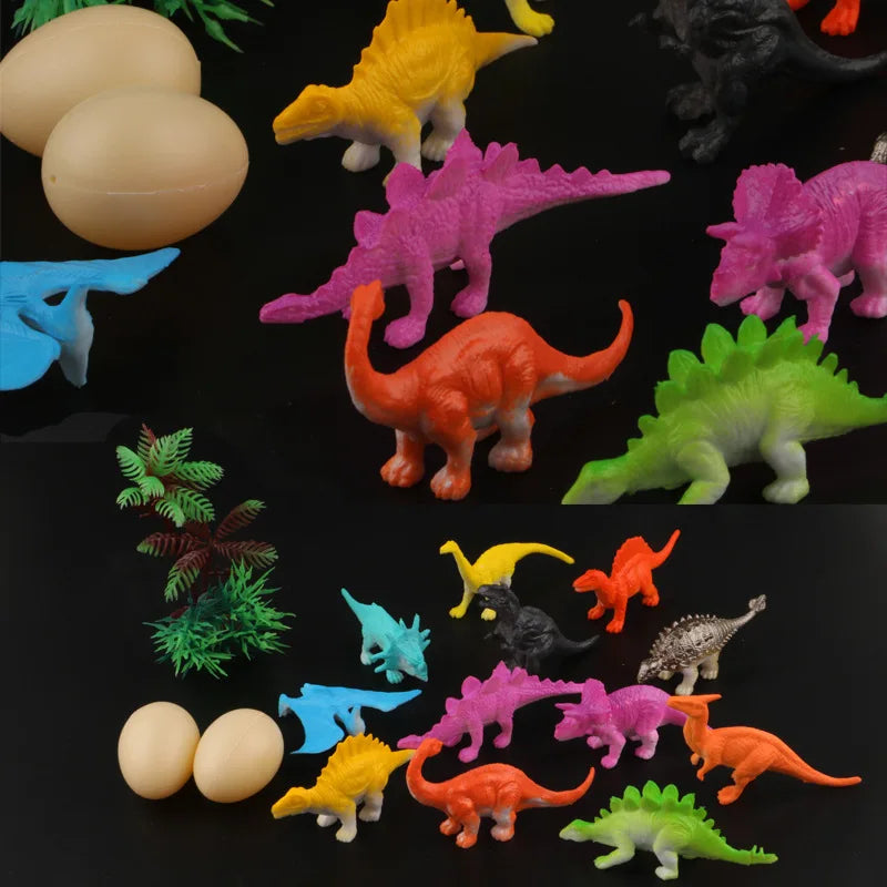 12pcs 6cm Simulated Solid Dinosaur Model Set Dinosaur Toys Figures Tyrannosaurus Pterosaur Tricerosaur Children Christmas Gifts