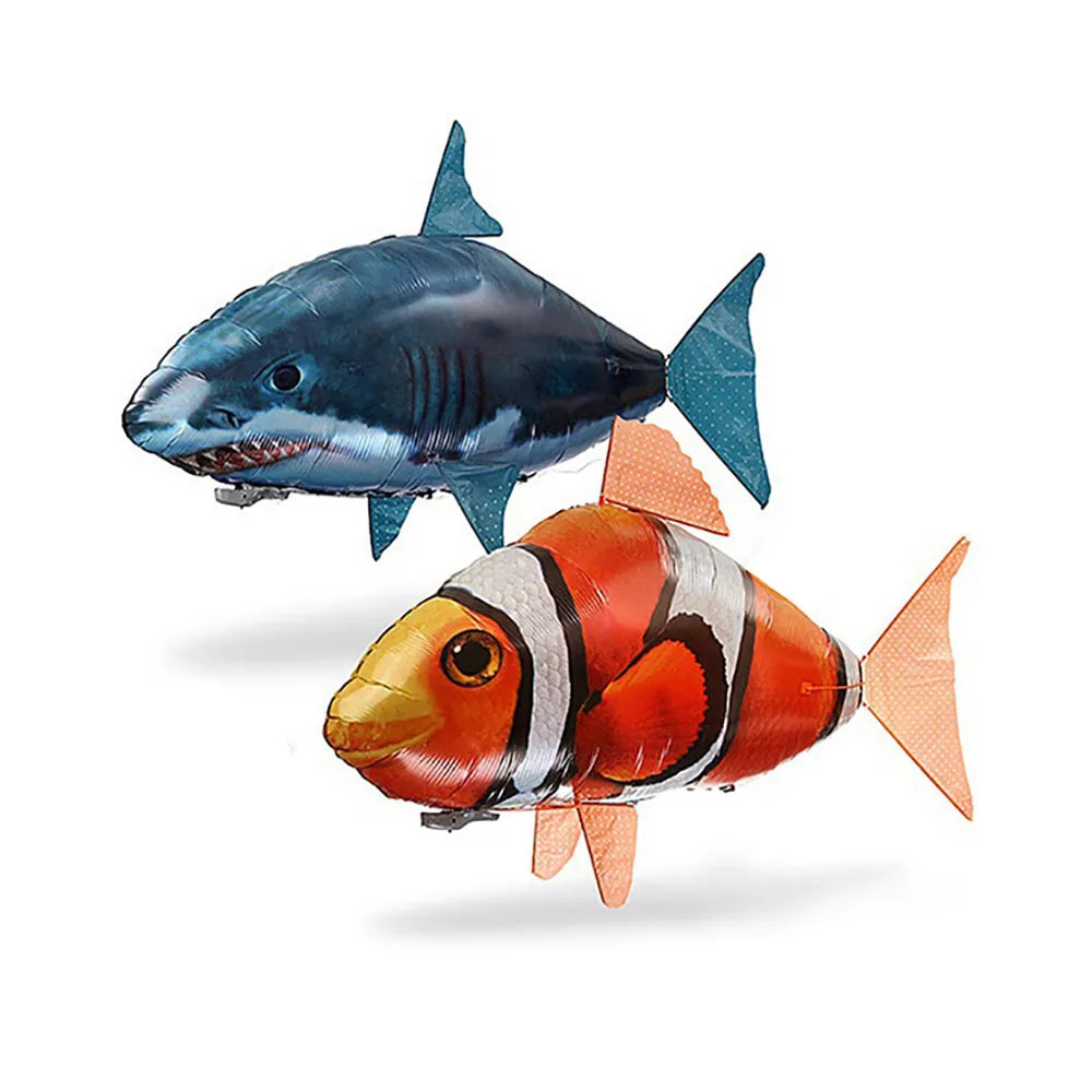 Inflatable Remote Control Shark Toys Air Swimming RC Animal Radio Fly Balloons Clown Fish Animals Novel Toy For Children Boys