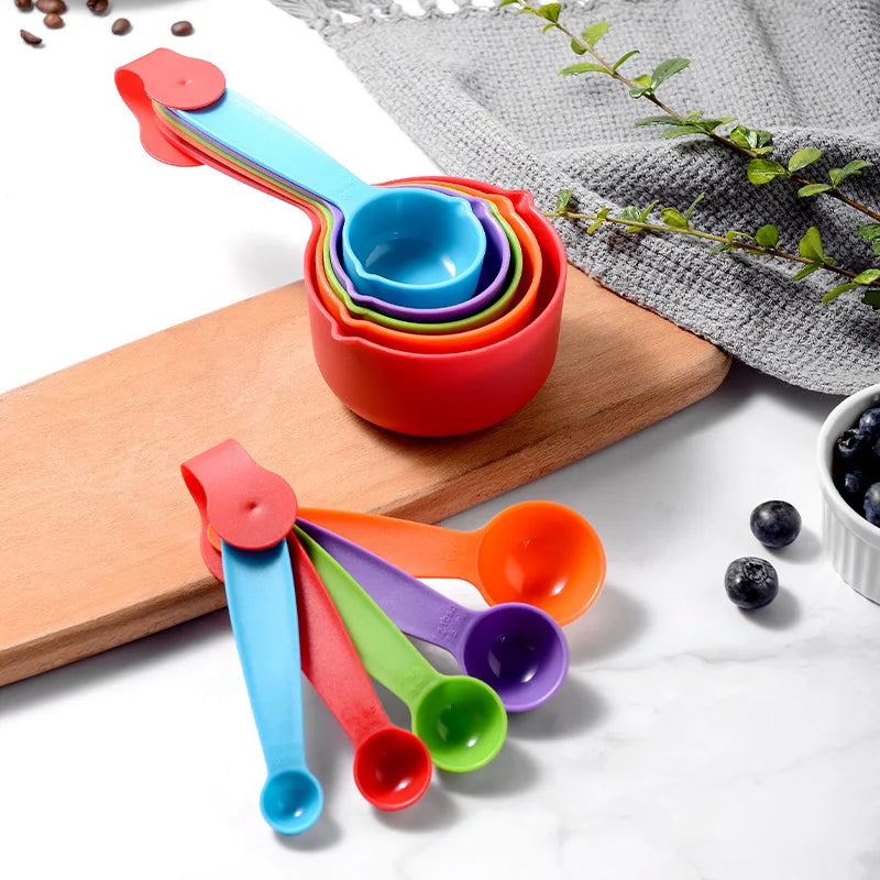 10Pcs Measuring Spoons Colorful Plastic Measuring Cups Useful Sugar Cake Baking Spoon Kitchen Measuring Tool DIY Baking Supplies