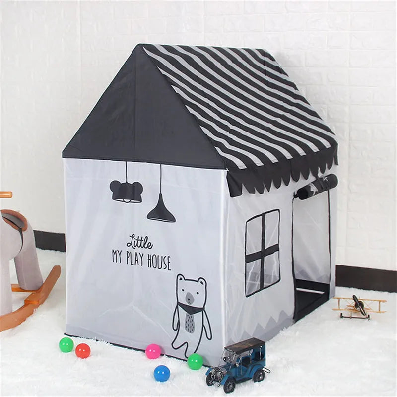 Children Play Toy Tent Portable Foldable Ball Pool Pit Indoor Outdoor Simulation House Black And White Tent Gifts Toys For Kids