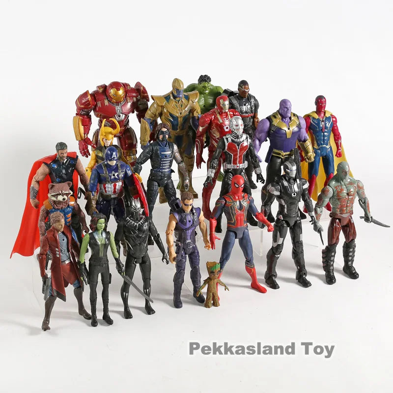 21pcs/set Avengers Infinity War Action Figures Toys Iron Man Captain America Hulk Thor Thanos Spiderman Loki Black Panther