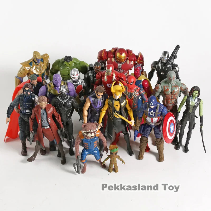 21pcs/set Avengers Infinity War Action Figures Toys Iron Man Captain America Hulk Thor Thanos Spiderman Loki Black Panther