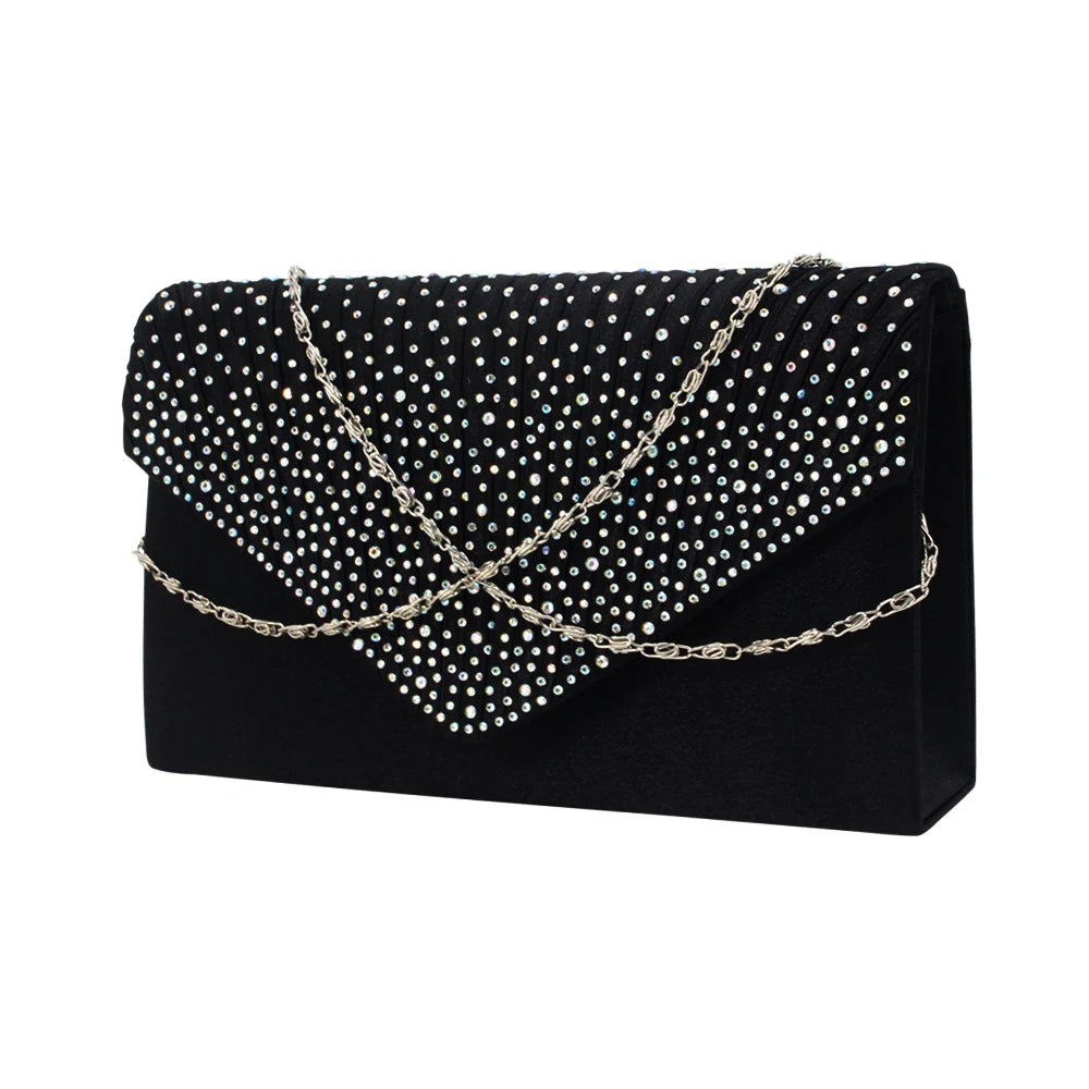 2024 New Women Bags Clutch Bags For Wedding Party Chain Bags Envelope Bags Removable Chain Luxury Rhinestones Cross-Body Women B