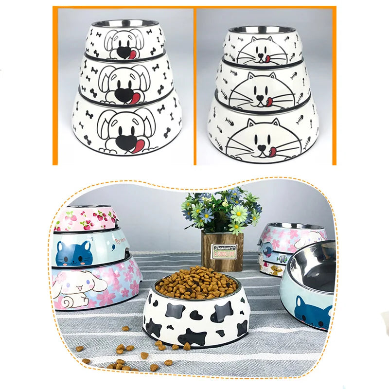 Hot selling removable Melamine and stainless steel pet bowl dog&cat bowls миски для собак миска для кошки