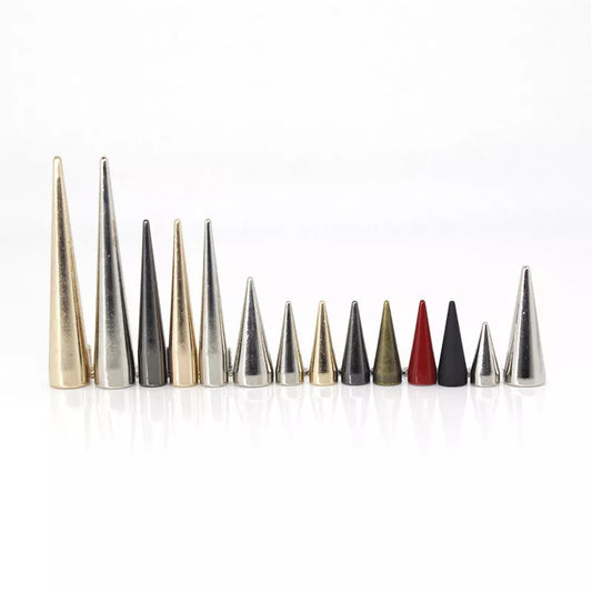 10pcs Solid Metal Screwback Cone Studs Bullet Spike Long Punk Rivets for Leather Craft Bag Garment Clothing Shoes DIY Decor