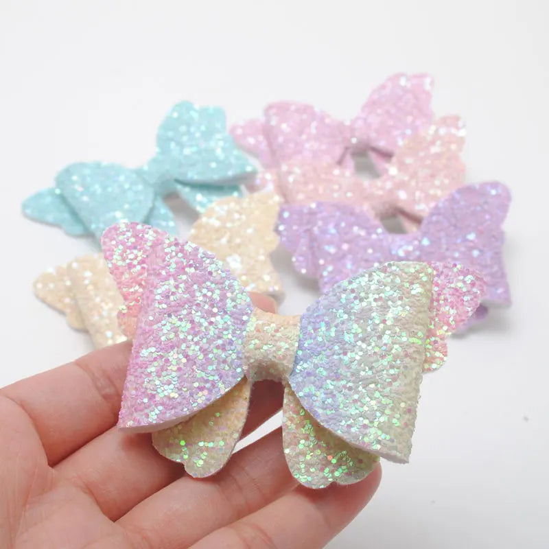 2 Pieces New Girls Butterfly Hair Clips Baby Glitter Hair Barrette Children Hair Rainbow Bows Kids Hairgrips Accessories