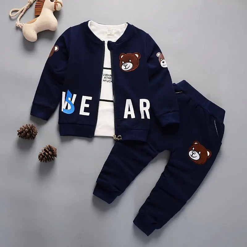 Newborn Kids Clothes Baby Boy Fashion Clothing Set 3PCS Tracksuit Autumn Spring Costume Toddler Children Outfits 1 2 3 4 Years