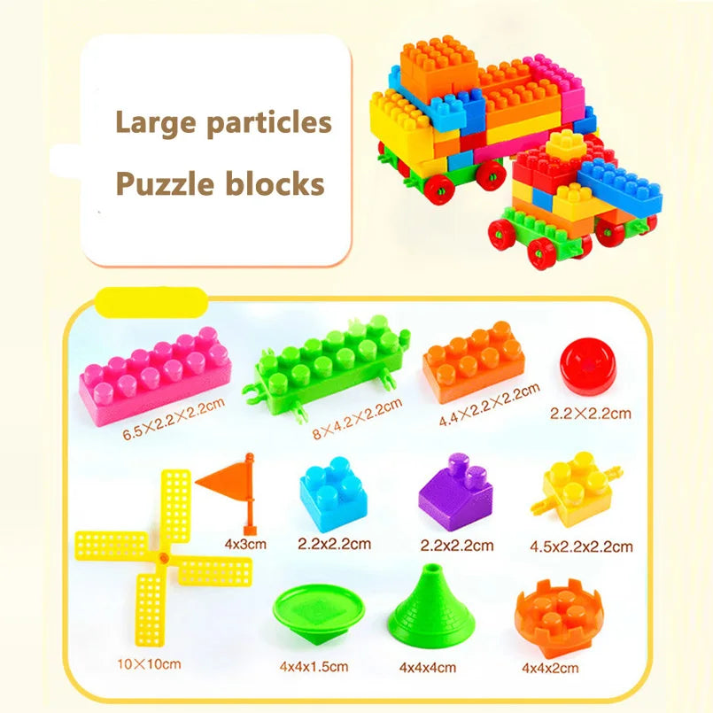 160Pcs/bag Plastic Children Building Blocks Bricks DIY Assembled Toys Educational Toy For Kids Baby Gifts