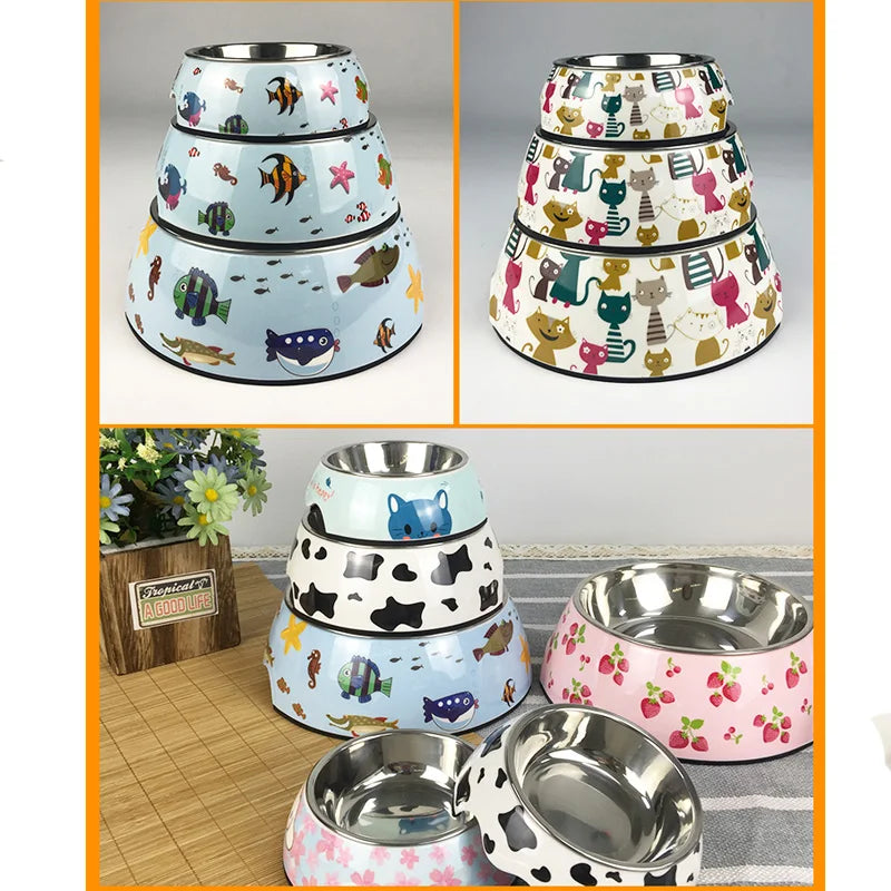 Hot selling removable Melamine and stainless steel pet bowl dog&cat bowls миски для собак миска для кошки