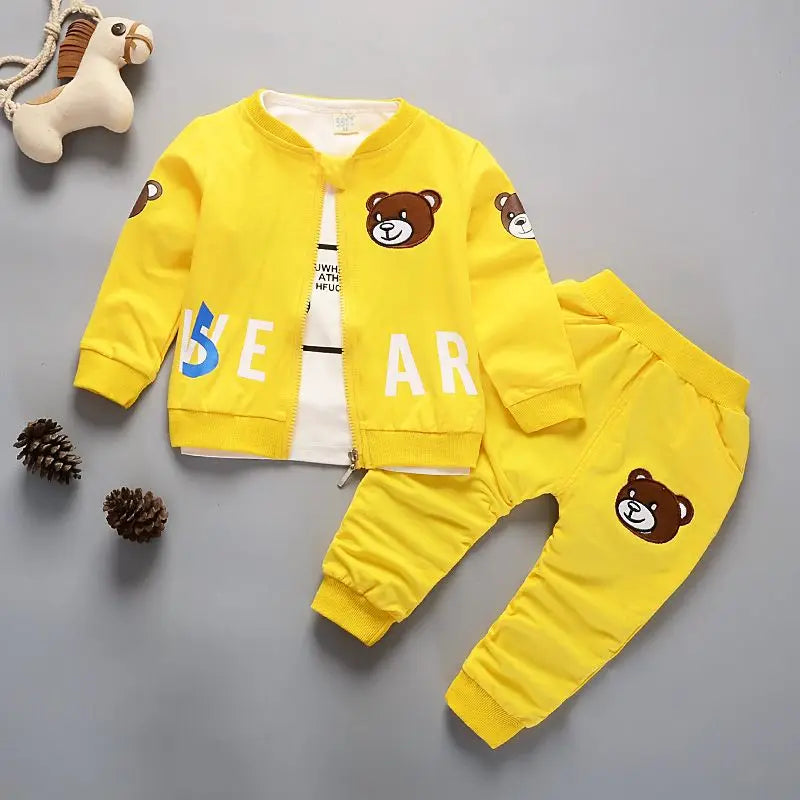 Newborn Kids Clothes Baby Boy Fashion Clothing Set 3PCS Tracksuit Autumn Spring Costume Toddler Children Outfits 1 2 3 4 Years