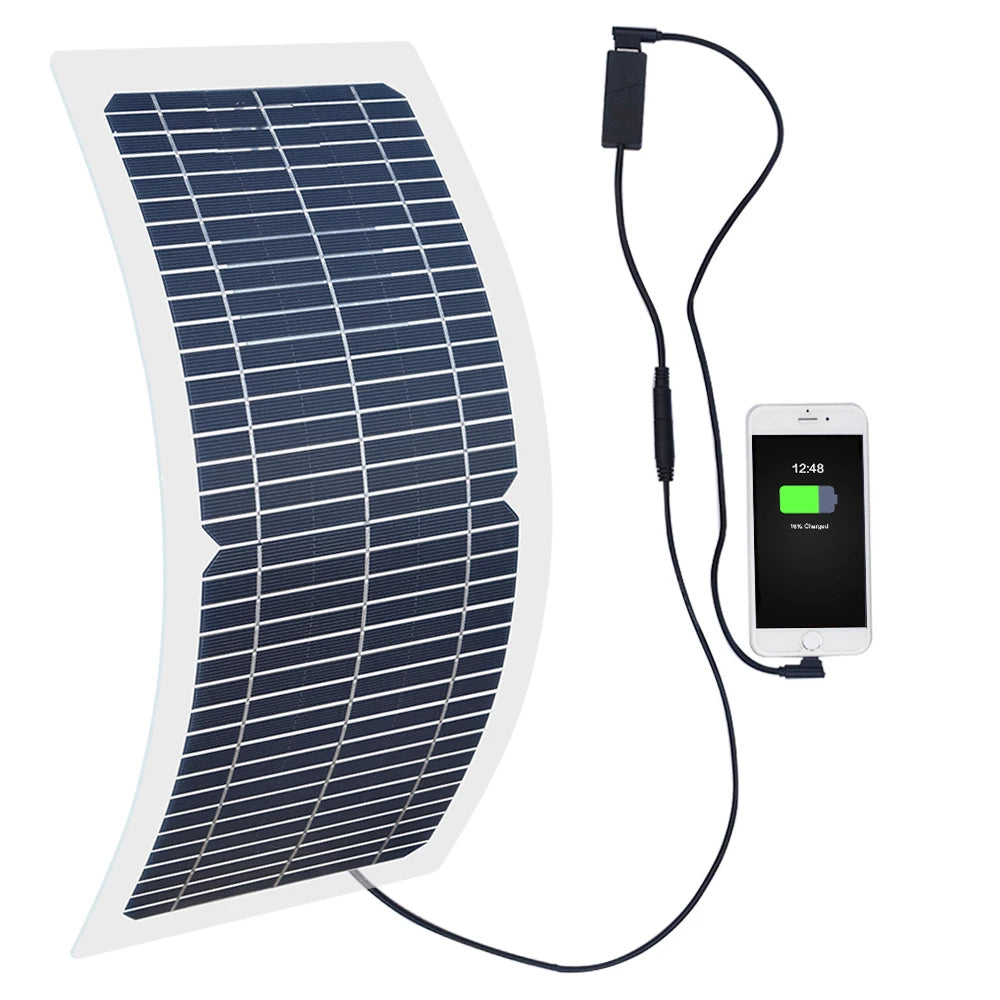 18V 10W Solar Panel Charger Complete Outdoor Camping Mountaineering Travel Solar kit Portable Power Supply For Phone Charging