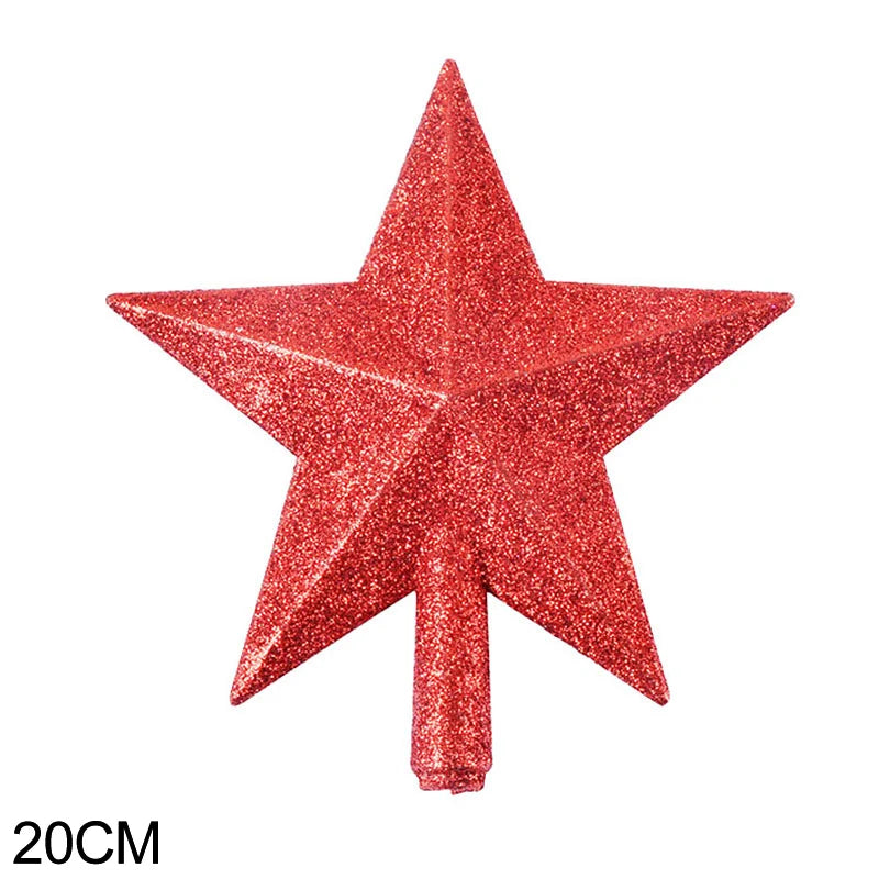 15/20cm Christmas Tree Top Star Merry Christmas Decorations for Home Shiny Gold Powder Five-pointed Star New Year's Ornament