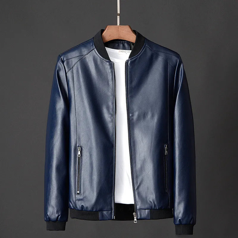 2023 New Leather Jacket Bomber Motorcycle Jacket Men Black Biker PU Baseball Jacket Plus Size 7XL Fashion Causal Jaqueta Male