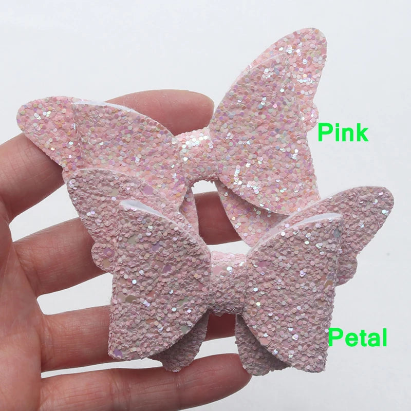 2 Pieces New Girls Butterfly Hair Clips Baby Glitter Hair Barrette Children Hair Rainbow Bows Kids Hairgrips Accessories