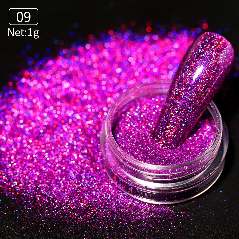 Aurora Pearl Nude Pink White Nails Glitter Dust Chrome Moonlight White Rubbing on Powder Shell Mirror Pigment Nail Art Supplies