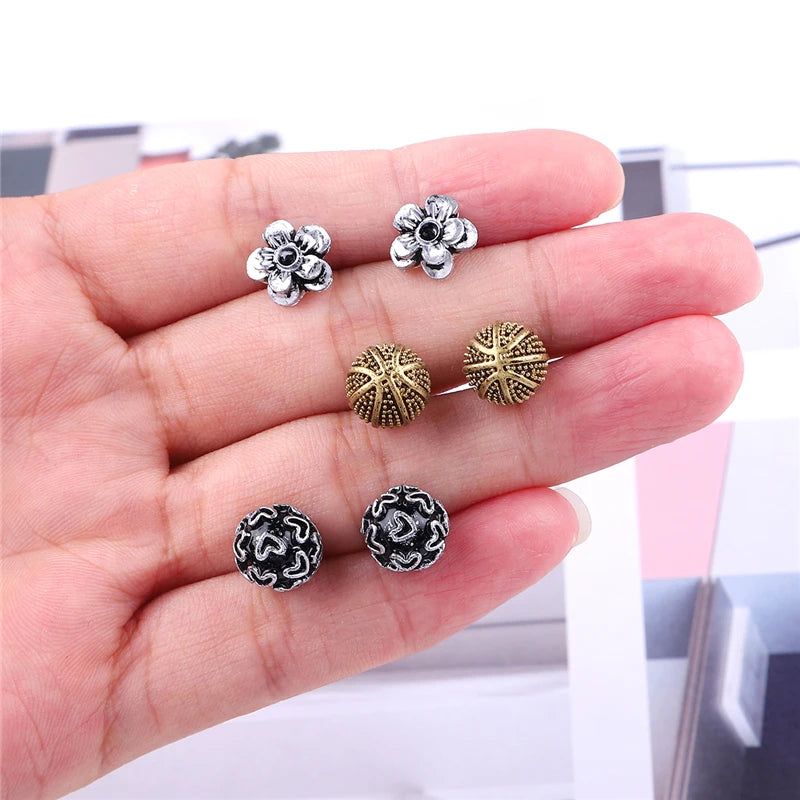 18/36/100Pairs Women Star Moon Small Plastic Stud Earrings Set Girl Children Cartoon Geometric Party Birthday Christmas Jewelry