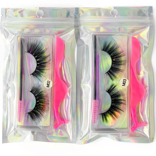 Mink Eyelashes Set Natural Fluffy Dramatic Wispy Make Up Mink Lashes Wholesale Faux Cils Lash Packaging False Lashes Packs