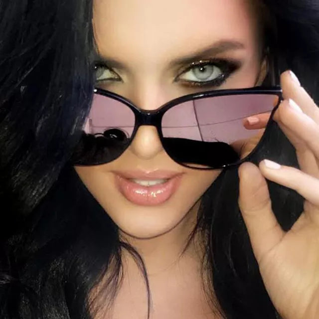 LONSY Retro Cat Eye Sunglasses Women Luxury Coating Mirror Round Sun Glasses Female Vintage Eyewear Oversized Men Oculos De Sol