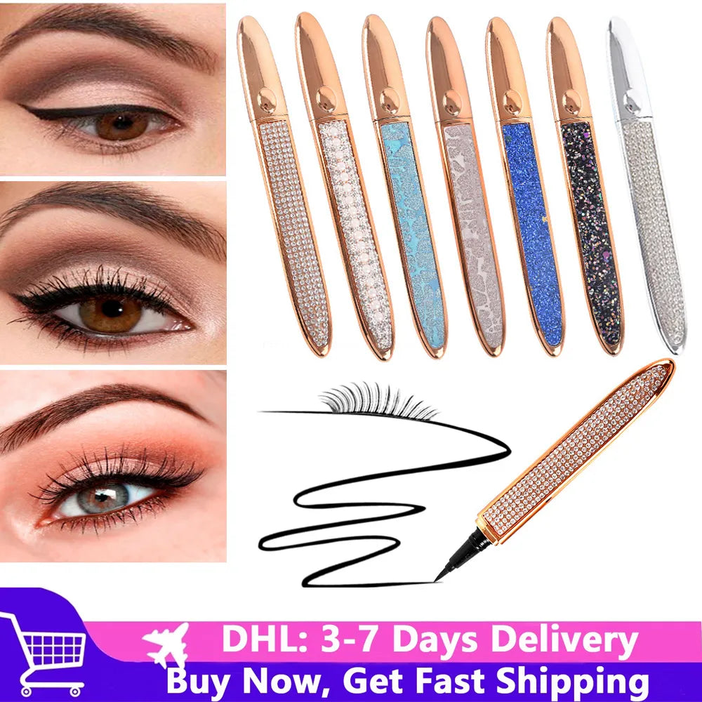 Eyelash Glue Eyeliner Lash Glue Pen Black Eyeliner Lash Glue Adhesive 2 in 1 Waterproof Long Lasting Free DHL Shipping