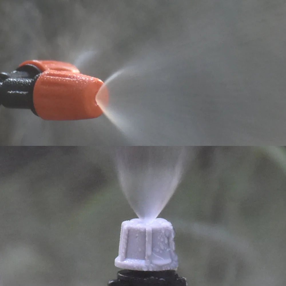 1/4Inch Nozzle Dripper Watering Sprayer Misting Atomizing Sprinkler Garden Irrigation System With Hose Tee Barb thread Connector