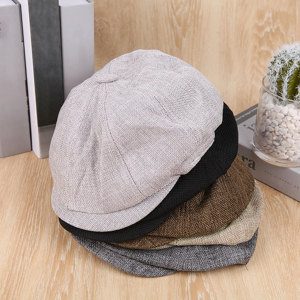 Men Newsboy Hat Retro Beret Hats Casual Street Caps Unisex Wild Octagonal Cap for Men Winter Spring Hats