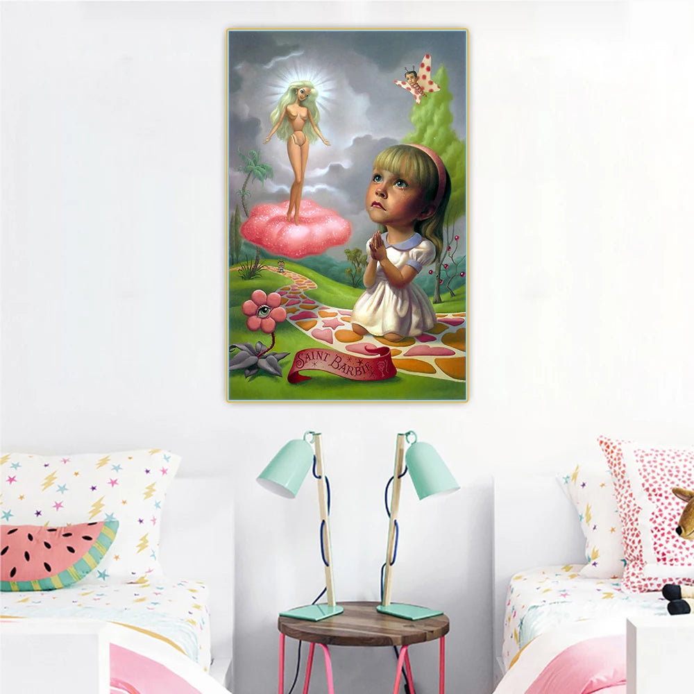 Citon Mark Ryden《Saint Barbie》Canvas Art Oil painting Artwork Poster Picture Modern Wall Decor Home Living room Decoration