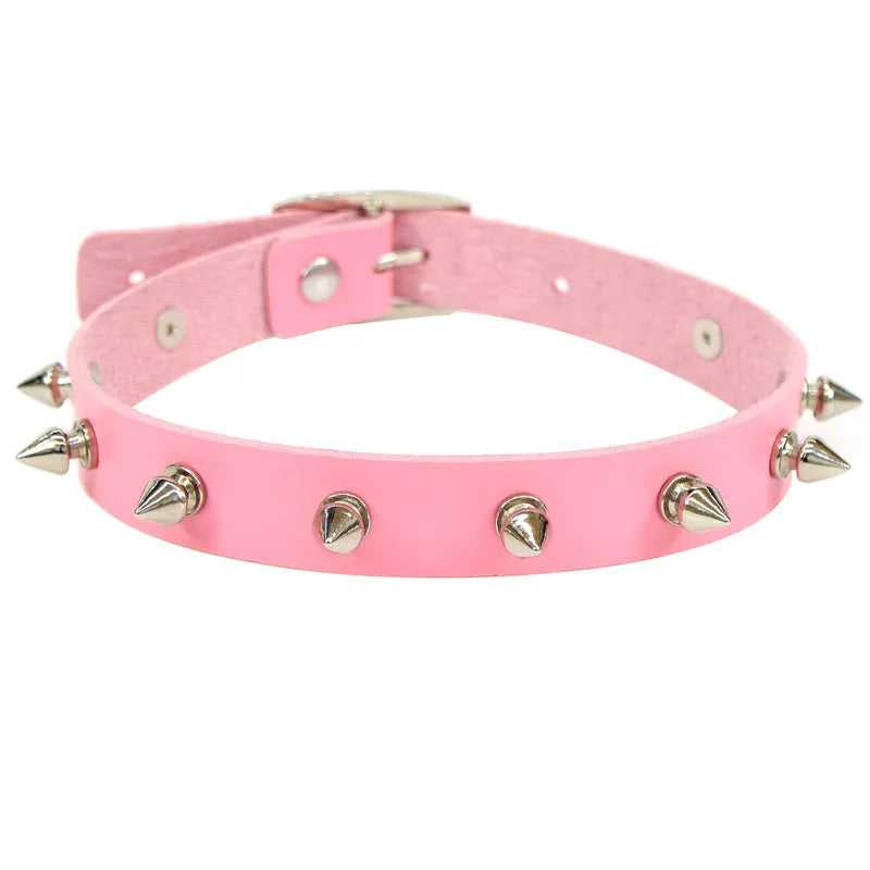 Sexy Punk Black Rivets Choker Collar Leather Necklaces Bondage Goth Jewelry Women Harness Gothic Necklace jewelry for women