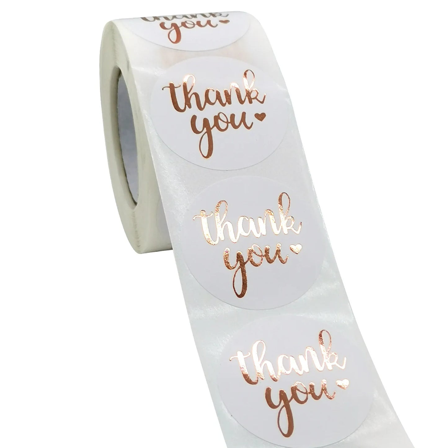 100-500pcs Rose Gold Foil Thank You Sticker For Small Business  Gift Seal Labels Shipping Sticker for Decoration Envelope