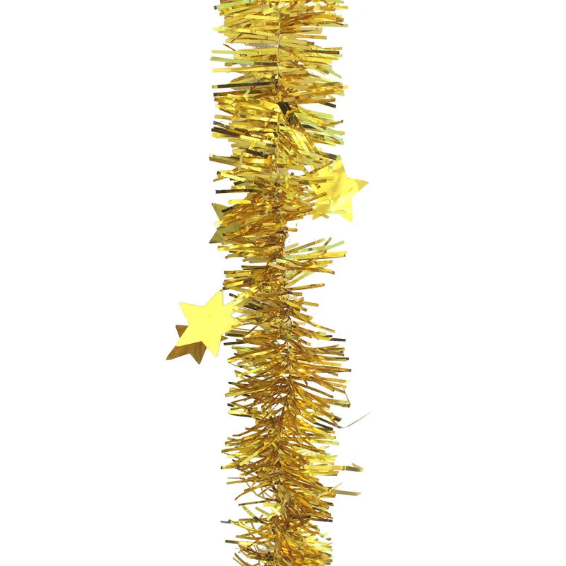 2023 2M Foil Tinsel Christmas Tree Decoration Candy Garland New Year Decorations For Home Star Foil Tinsel Xmas Decoration