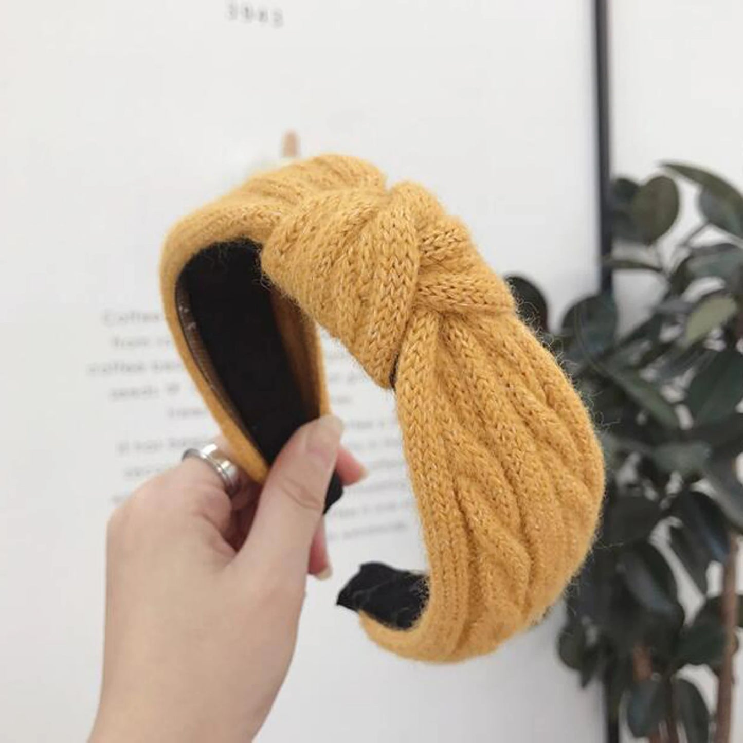 New Winter Knitted Headband Women Warm Handmade Hairband Girls Fashion Solid Turban Center Knot Casual Hair Accessories