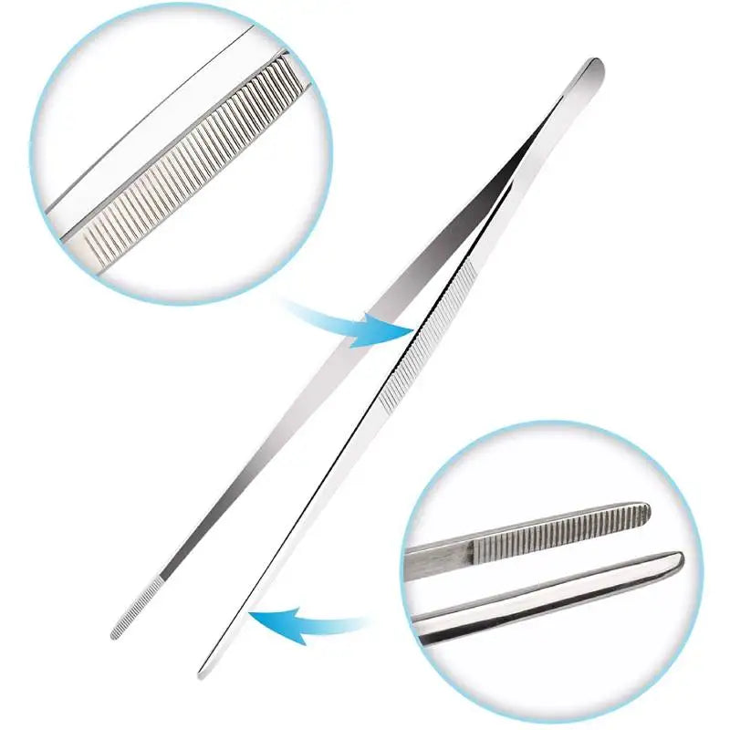 5/6/8/10/12 Inch Stainless Steel Straight Tweezer Plant Tweezer Feeding Tongs Aquarium Tweezers for Gardening Fish Tank Aquatic