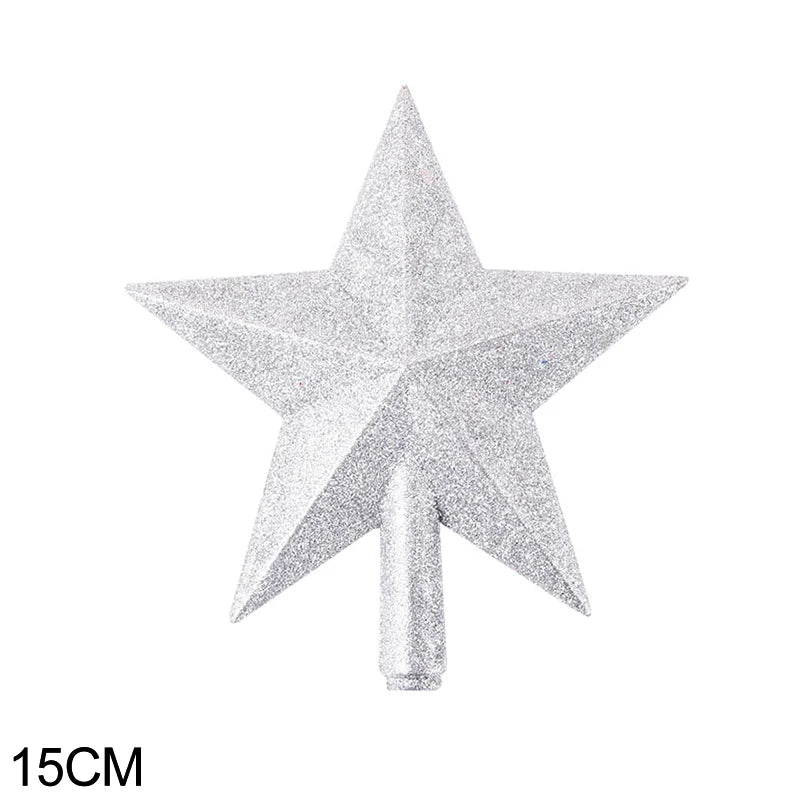 15/20cm Christmas Tree Top Star Merry Christmas Decorations for Home Shiny Gold Powder Five-pointed Star New Year's Ornament