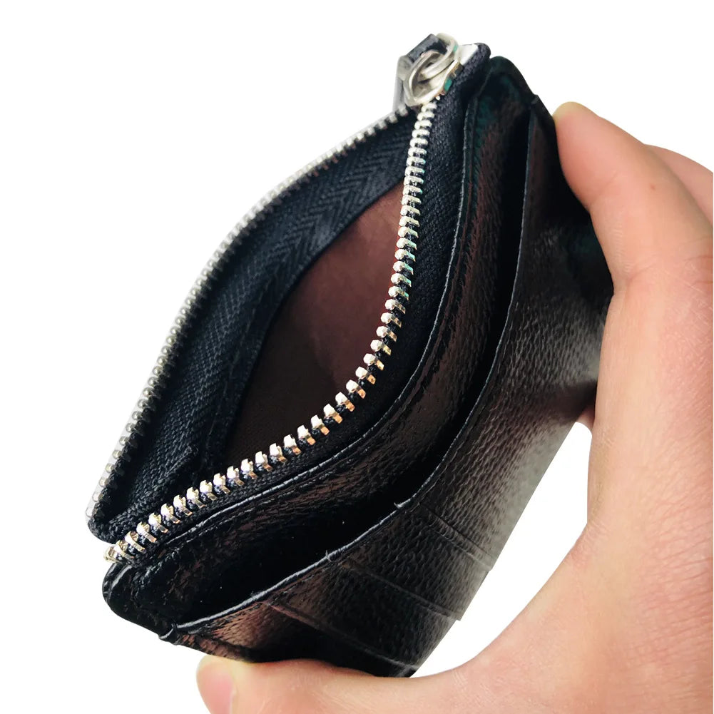 2024 New Soft Men Wallet Solid Color PU Zipper Card Holder Mini Short Coin Purse Wallets 1Pc Women Slim Card Case Business