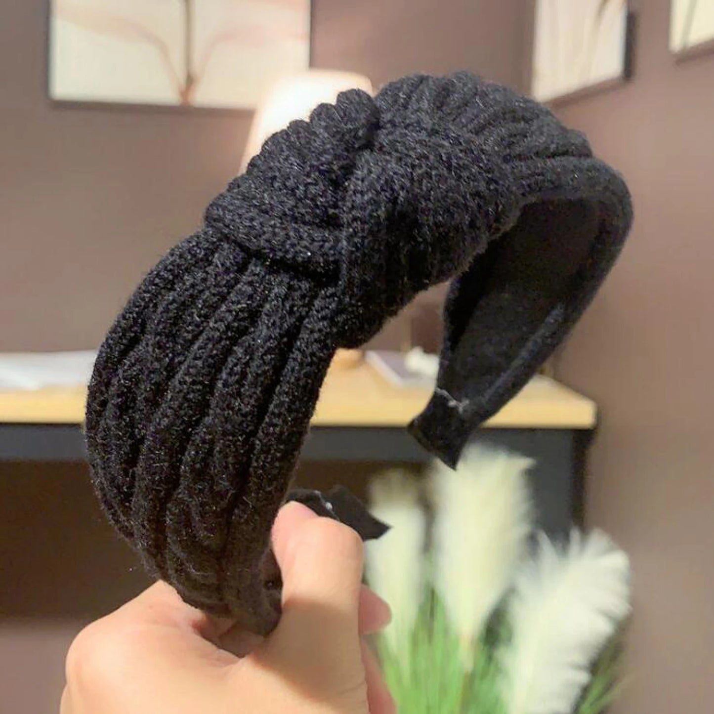 New Fashion Soft Hairband Wide Side Headband Warm Autumn Winter Knitted Hair Band High Quality Turban Adult Hair Accessories