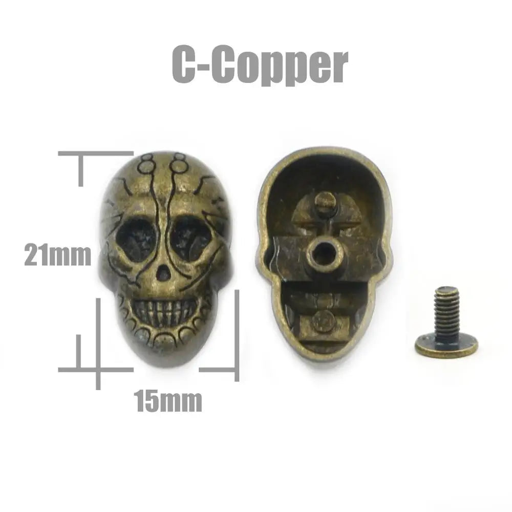 Skull Cross Bone Rivets Spike Studs Spots Nailhead Punk Rock DIY Leather Craft For Clothing Bag Shoe Apparel Parts Accessories