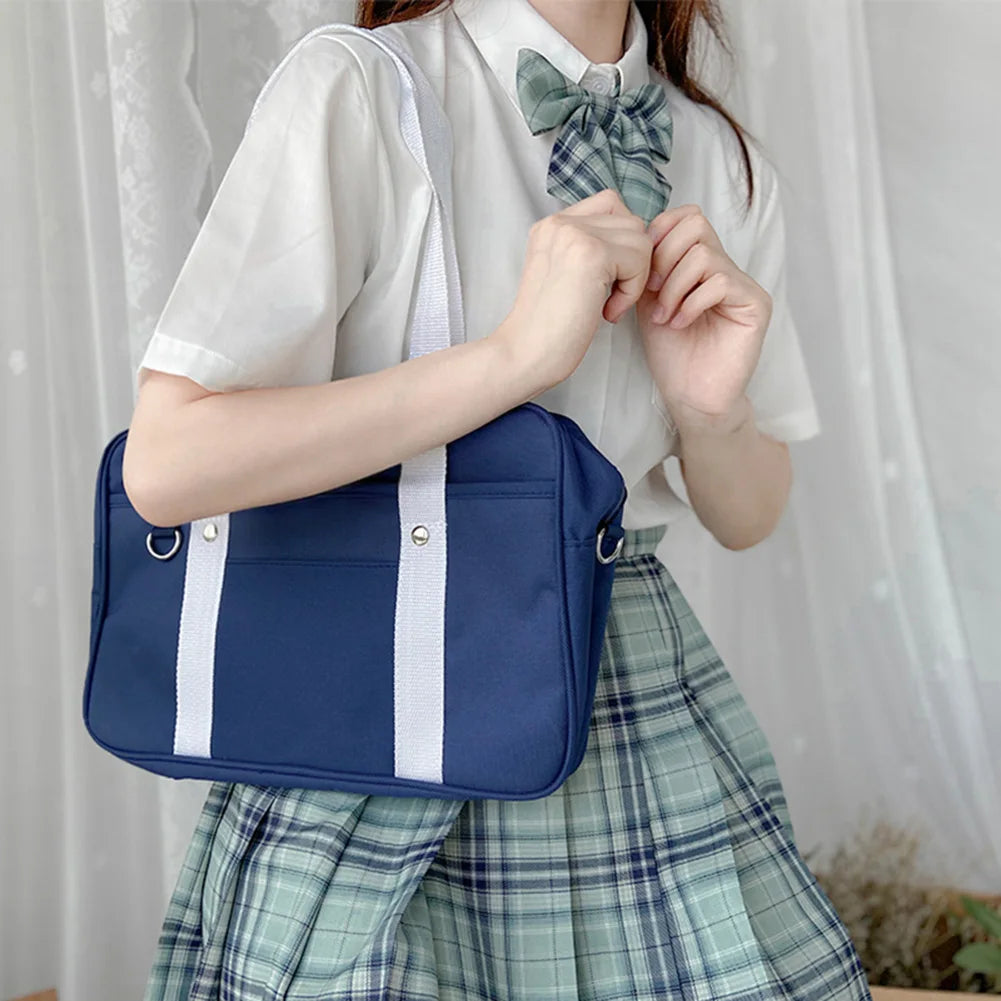 Japanese Student Bags JK Handbag Travel Bag Women Shoulder Satchel Bags Solid Color High School Students Bookbags messenger bag