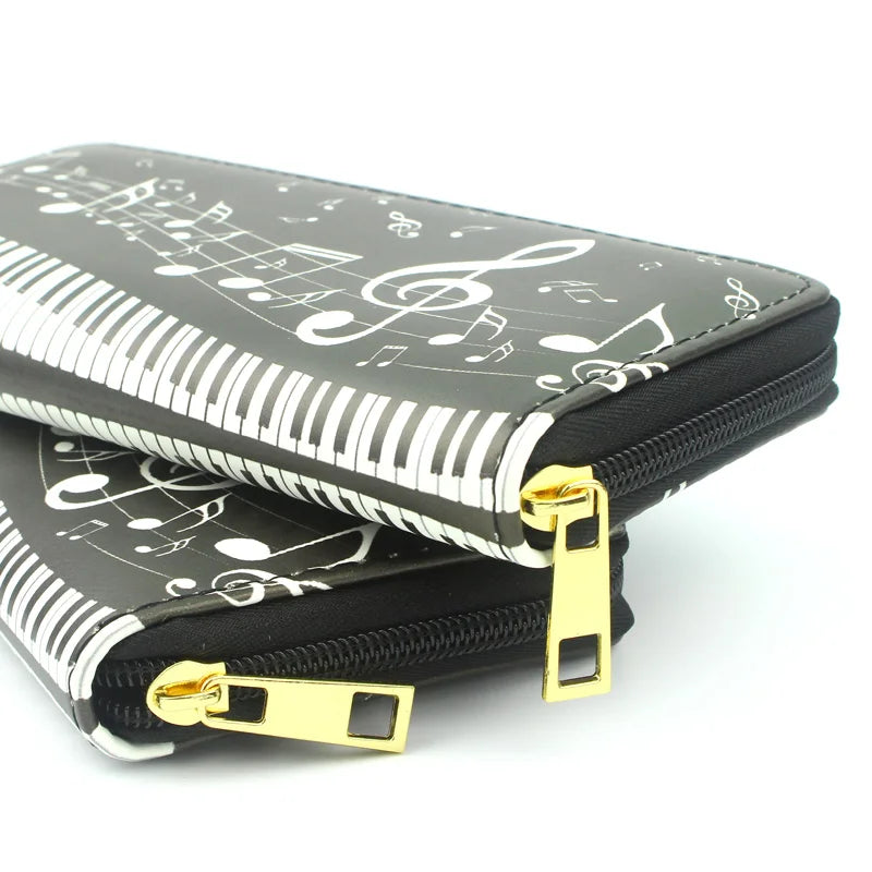 Fashion Lady Purses Women Zipper Wallets Piano Music Note Money Bag Woman Wallet Handbag Female Coin Purse Billfold Dropshipping