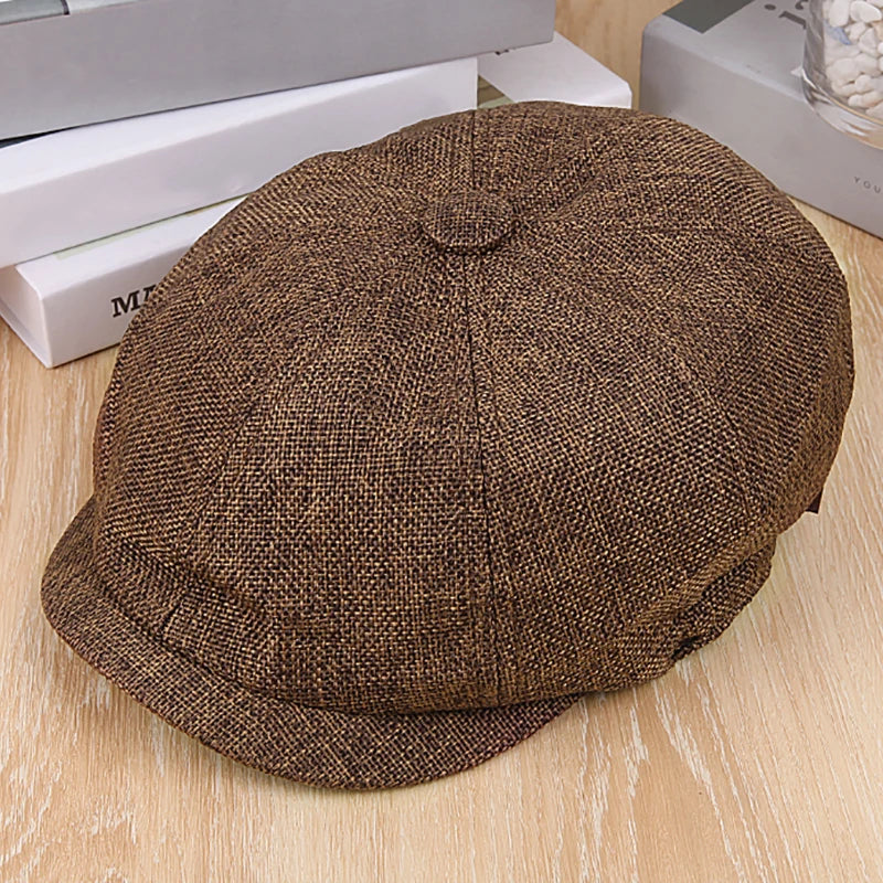 Men Newsboy Hat Retro Beret Hats Casual Street Caps Unisex Wild Octagonal Cap for Men Winter Spring Hats