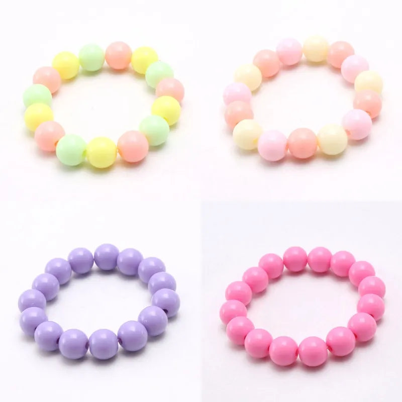 Princess Bracelets 10Pcs for Kids Girls Pearl Bead Bracelets Teen Jewelry Set Party Favor Costume Princess Pretend Play