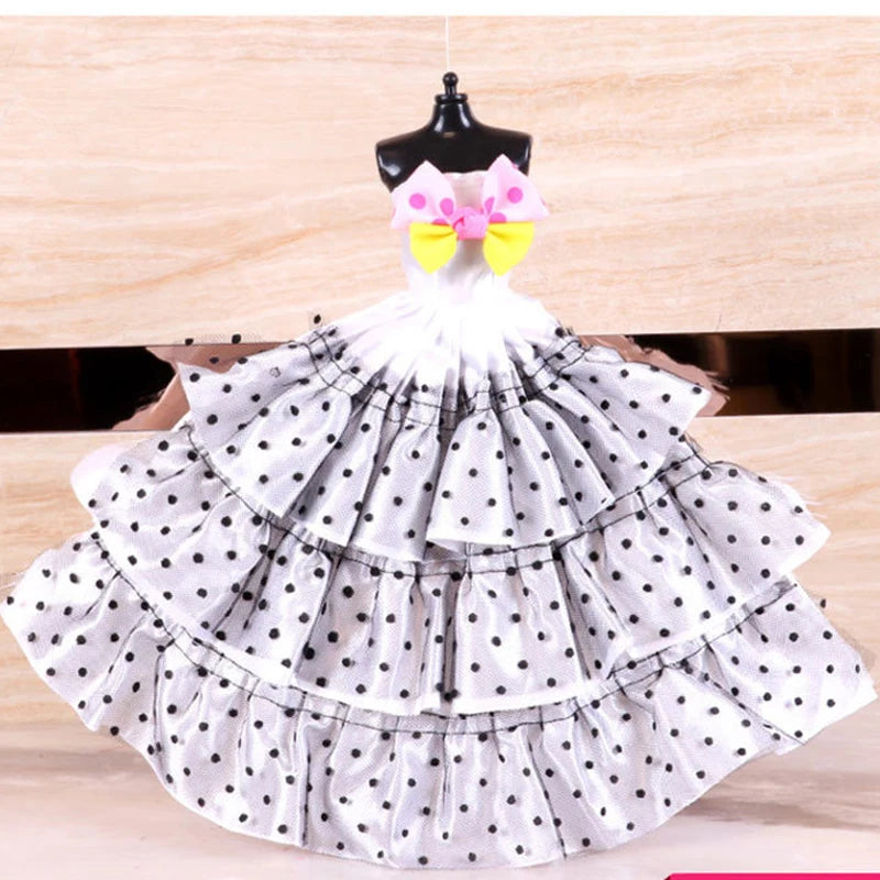 30cm Barbies Doll Clothes Fashion Dress Wedding Princess or Party Dress for 29CM Barbie Doll Best Gift for Girl Half Pack