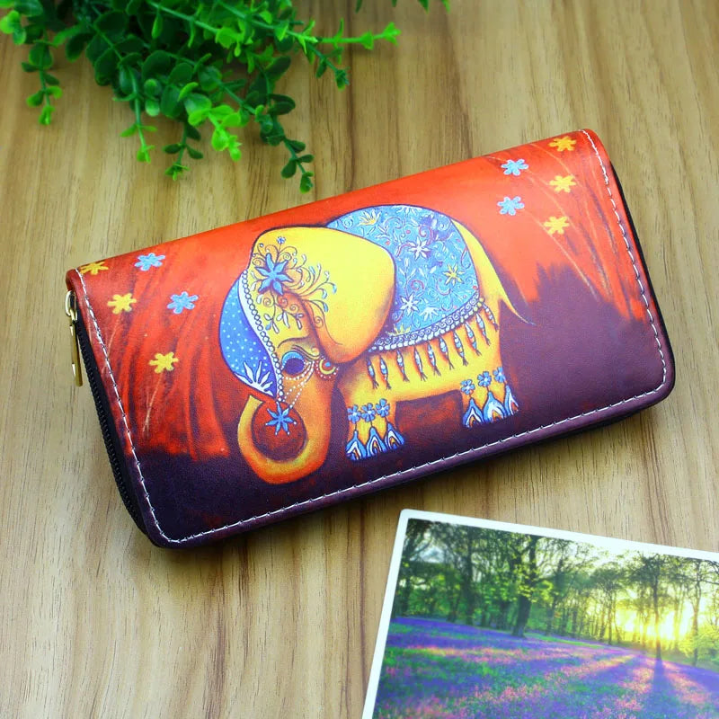 Lady Purses Good Quality Women Wallets Long Money Bags Female Zipper Coin Purse Pocket Card ID Holder Clutch Elephant Bag Wallet