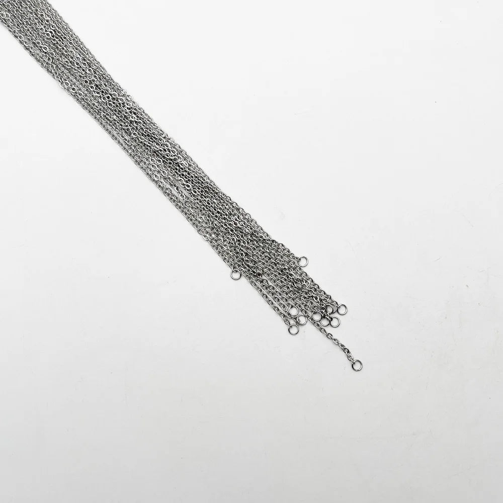 fashion Wholesale 2MM jewelry silvery metal cords chain Necklace necklace lanyard pendant clasp lobster clasp 100pcs/lot