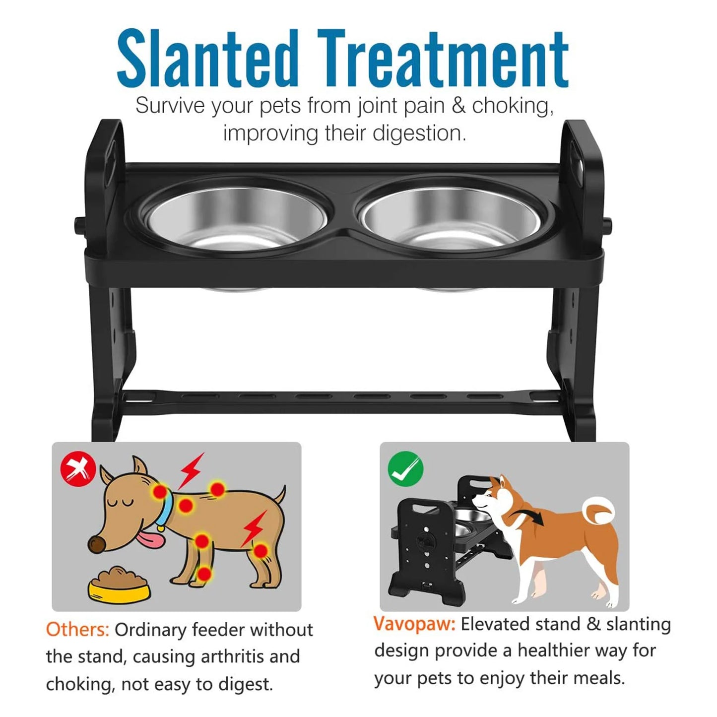 Anti-Slip Elevated Dog Bowls Raised Pet Feeder for Small Medium Large Dogs Elevated Dog Bowl Dog Cat Food Water Feeder Dish