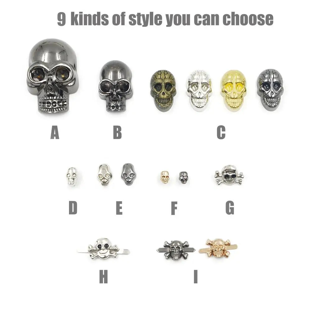 Skull Cross Bone Rivets Spike Studs Spots Nailhead Punk Rock DIY Leather Craft For Clothing Bag Shoe Apparel Parts Accessories