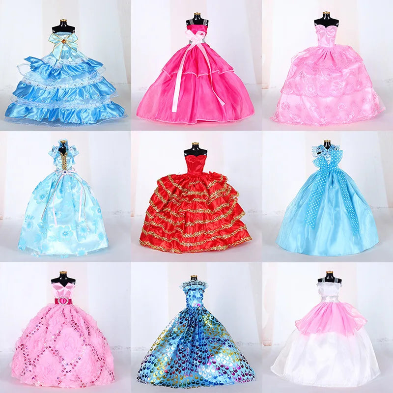 30cm Barbies Doll Clothes Fashion Dress Wedding Princess or Party Dress for 29CM Barbie Doll Best Gift for Girl Half Pack