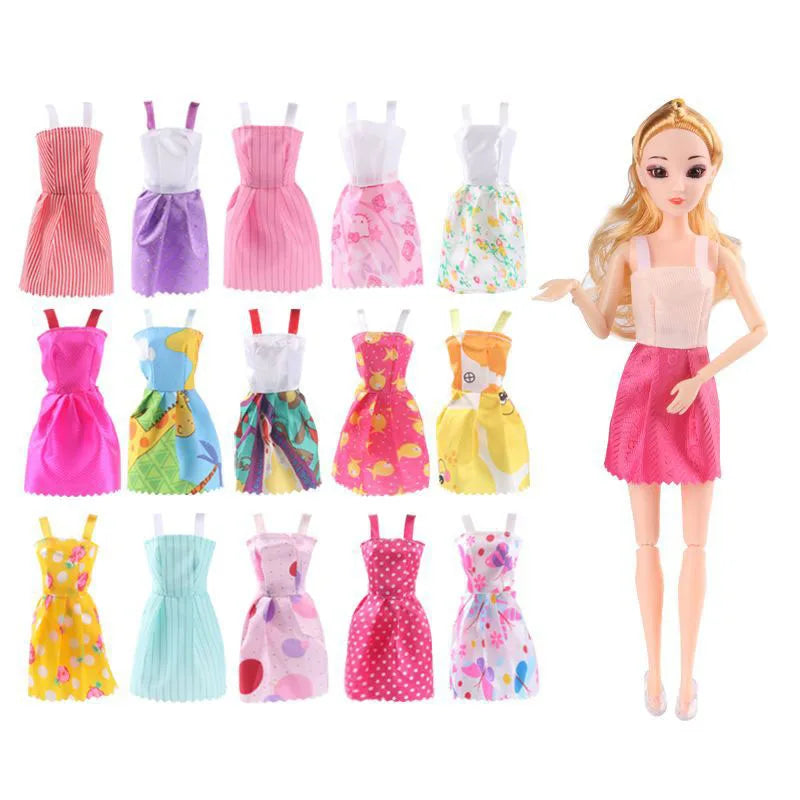 Doll Set Toyss Hobbies Doll Dolls Set Gift for Girl Pink Skirt Clothes Play House Toy Shoes Glasses Handbag Dress