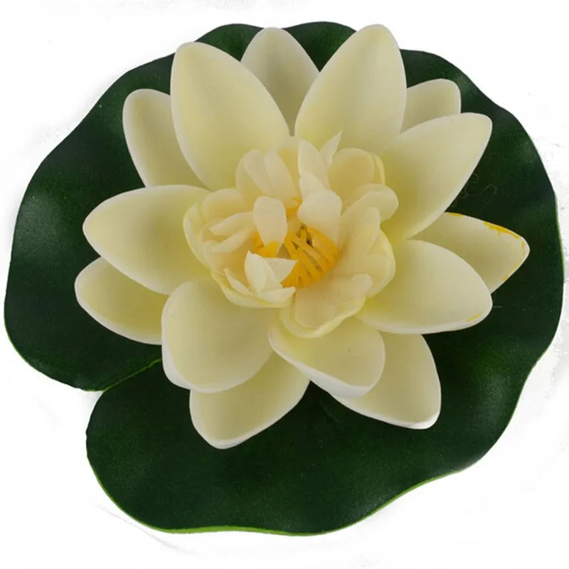 1 PCS Artificial Lotus Water Lily Floating Flower Pond Tank Plant Ornament 10cm Home Garden Pond Decoration