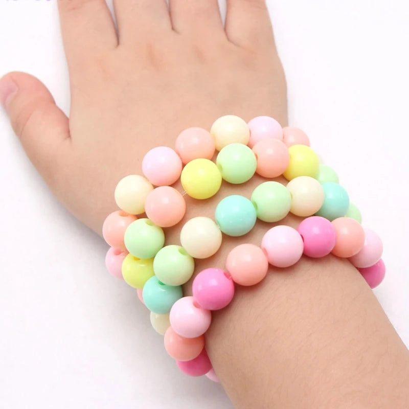 Princess Bracelets 10Pcs for Kids Girls Pearl Bead Bracelets Teen Jewelry Set Party Favor Costume Princess Pretend Play